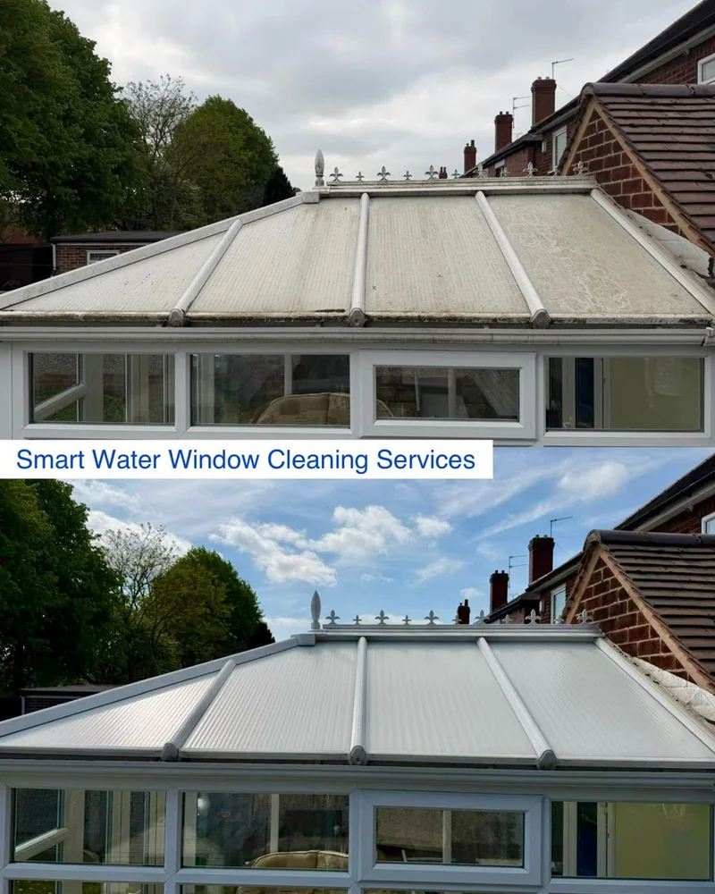Conservatory roof before and after, Smart Water Doncaster