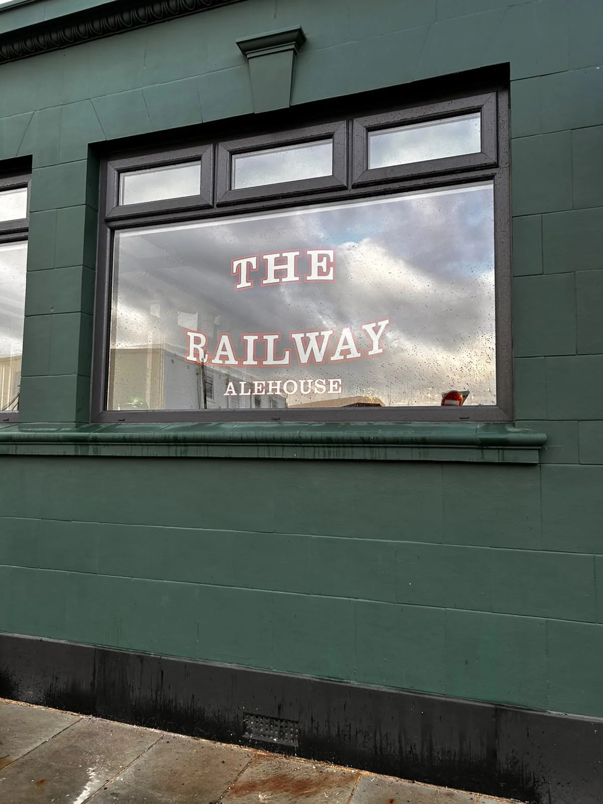A closer look at the window glass at The Railway